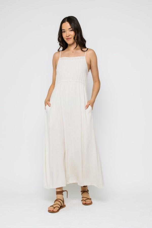 Marilyn-Eyelet Trim Sun Dress